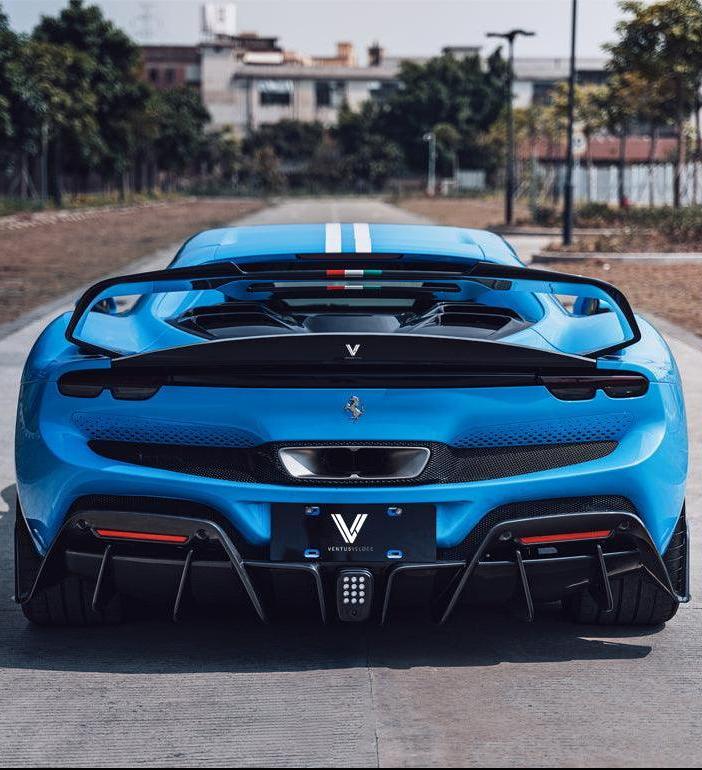 Ventus Veloce Rear Wing & Spoiler for Ferrari 296 GTB GTS 2 Door Carbon Fiber/FRP