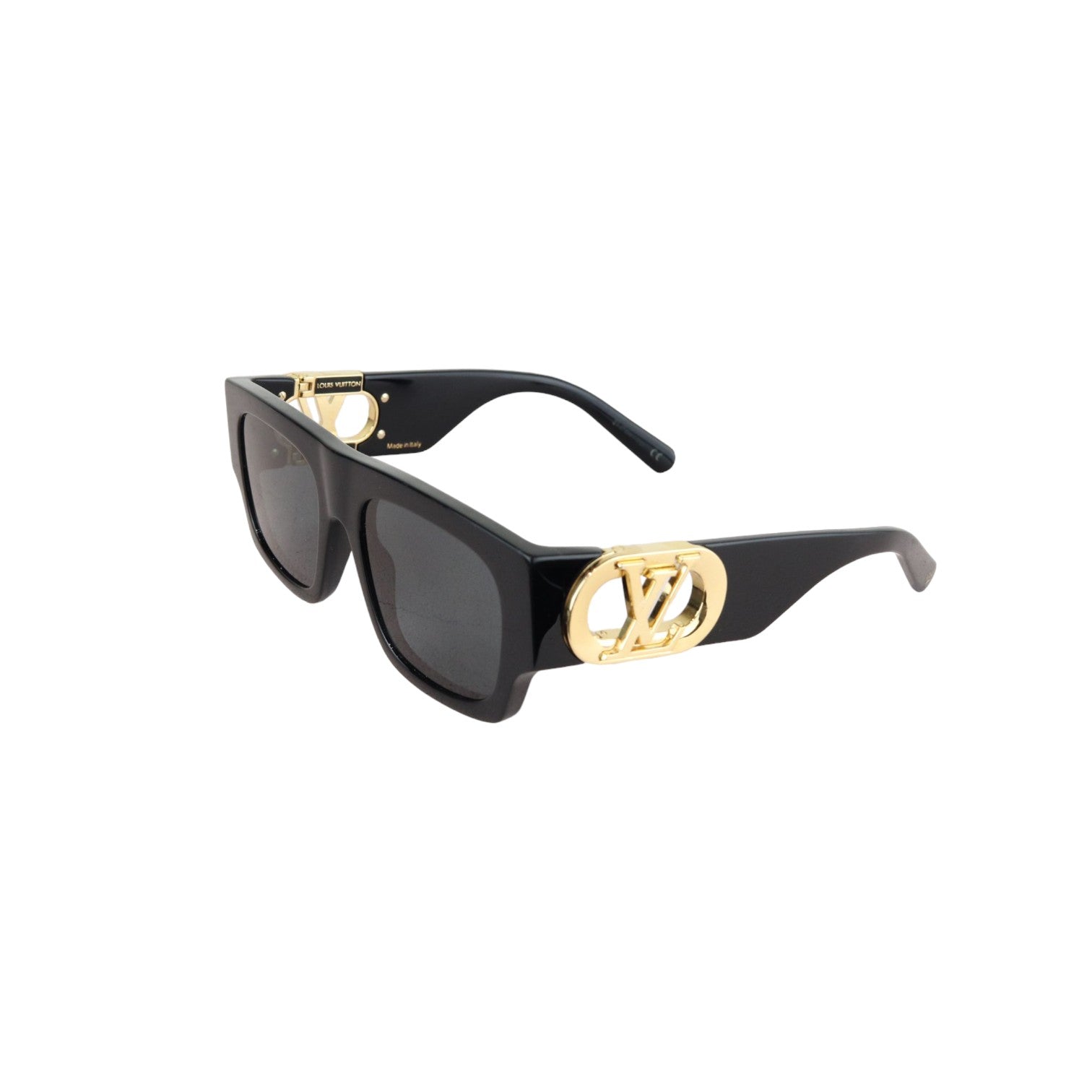 LOUIS VUITTON LV Link Square Sunglasses Acetate Black GHW