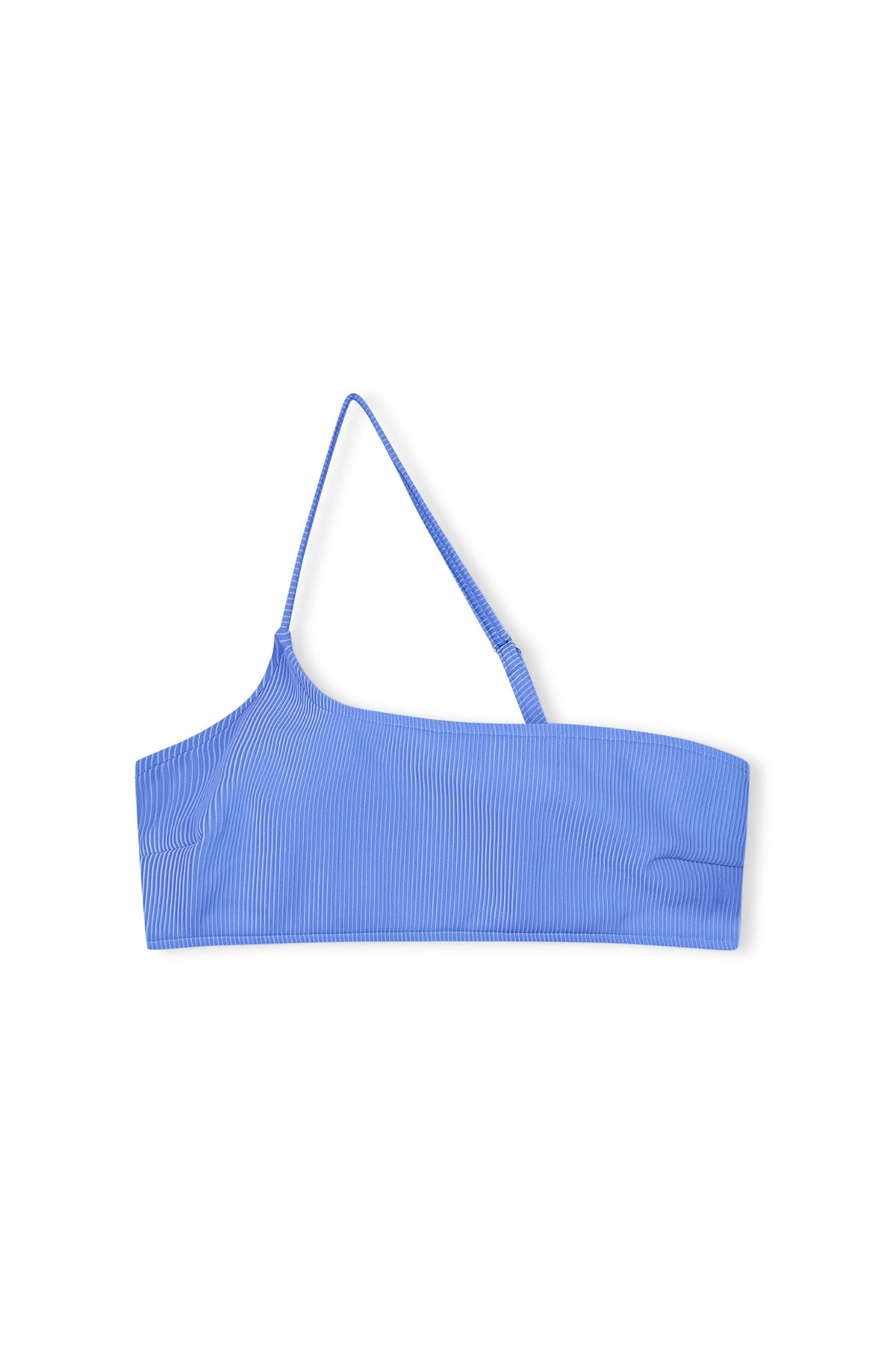 ZULU & ZEPHYR Signature Stripe One Shoulder Bralette   Dolphin Blue