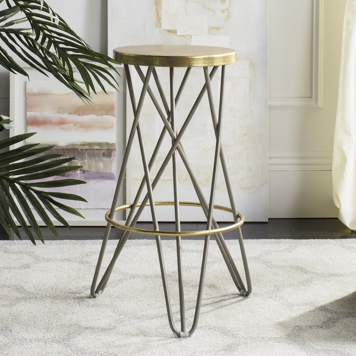 2346 Lorna Gold Leaf Barstool