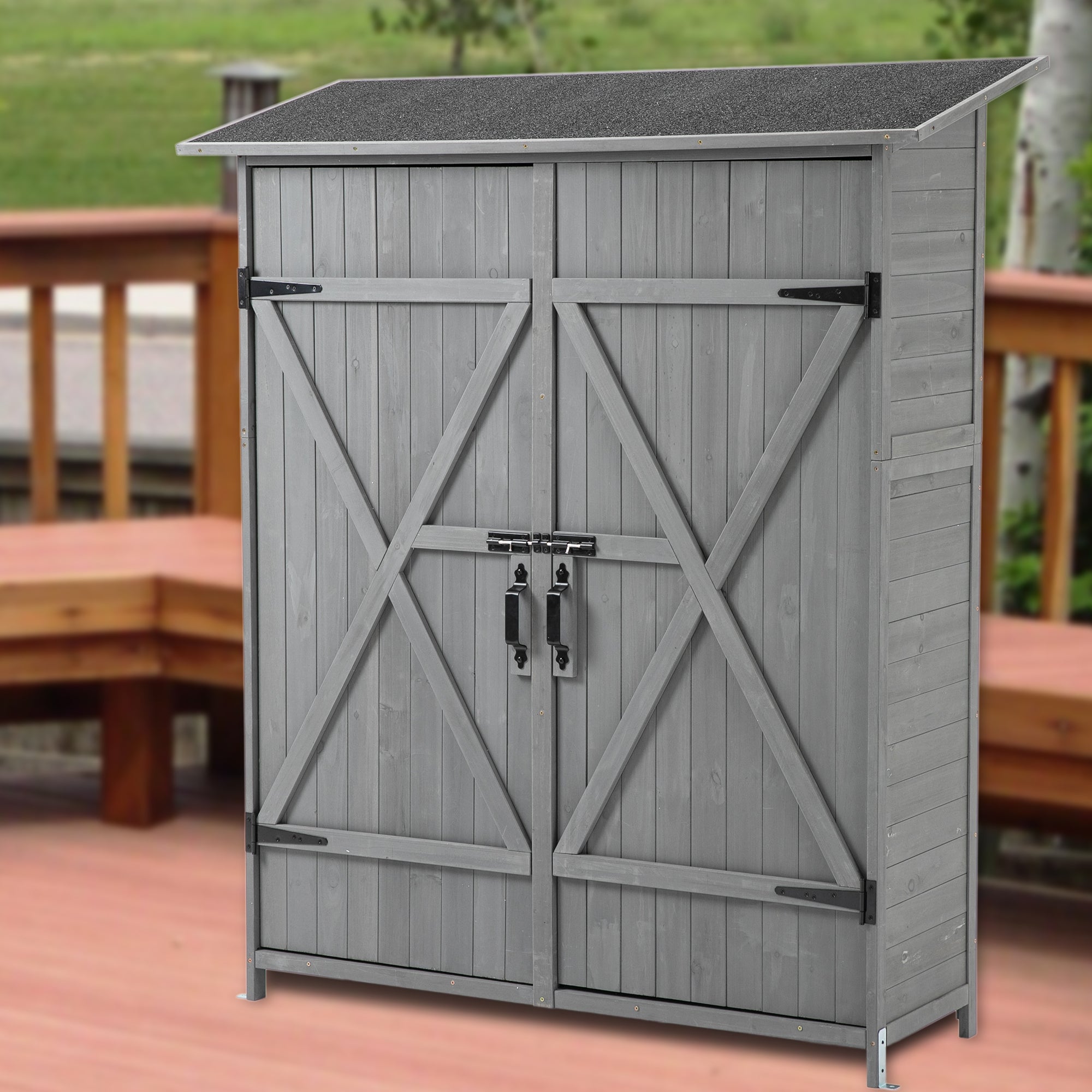 2594 Streamdale 56"L X 19.5"W X 64"H Outdoor Storage Shed With Lockable Door