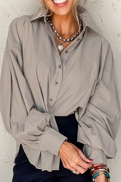 SYNZ Button Down Collared Neck Long Sleeve Shirt