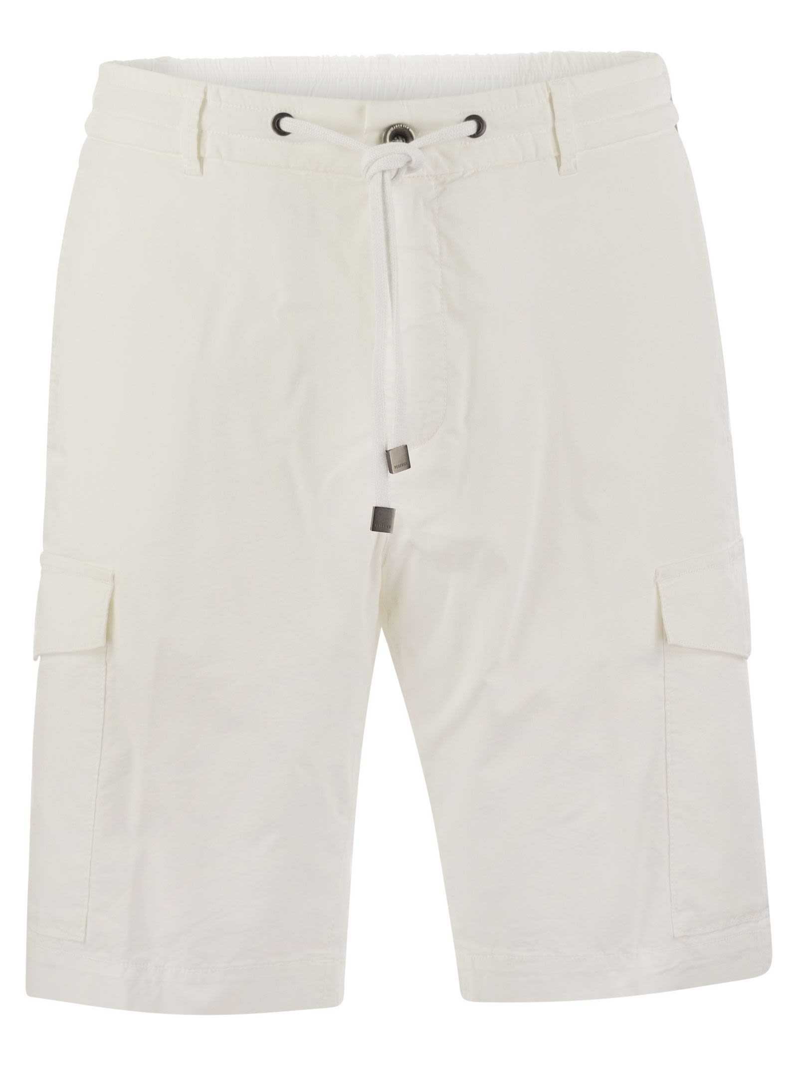 Peserico Lightweight Cotton Lyocell Canvas Jogger Bermuda Shorts