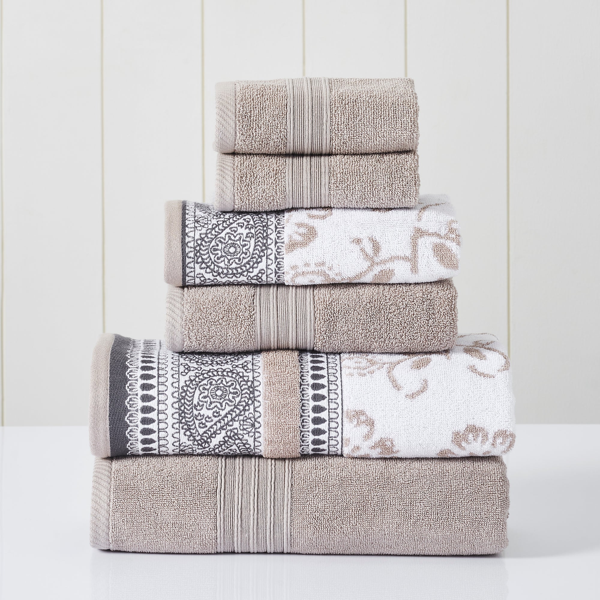 2199 Modern Threads 6 Piece Yarn Dyed Jacquard Solid towel set Ophelia