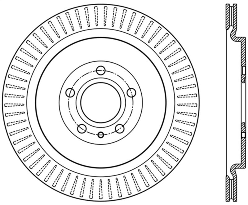 StopTech Premium High Carbon 13 14 Ford Mustang/Shelby GT500 Left Rear Disc Slotted Brake Rotor
