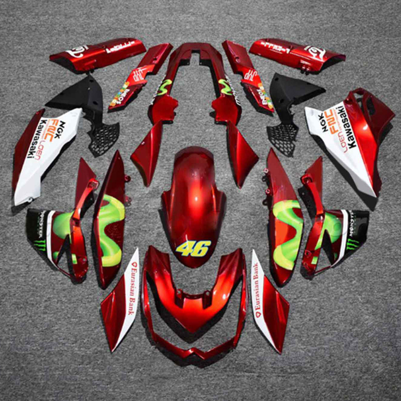 VIPIH Amotopart Kawasaki Z1000 2010 2013 Fairing Kit Bodywork Plastic ABS