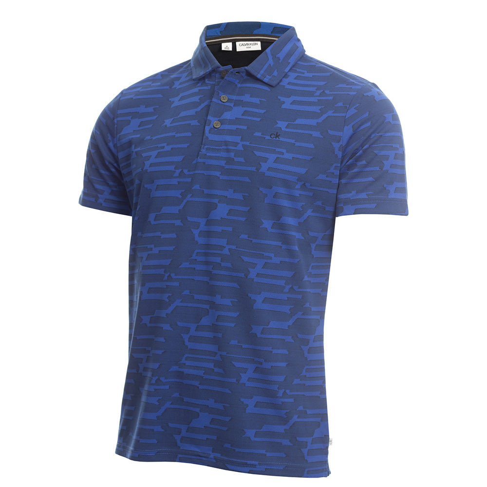 Calvin Klein Aztec Polo Shirt   Blue