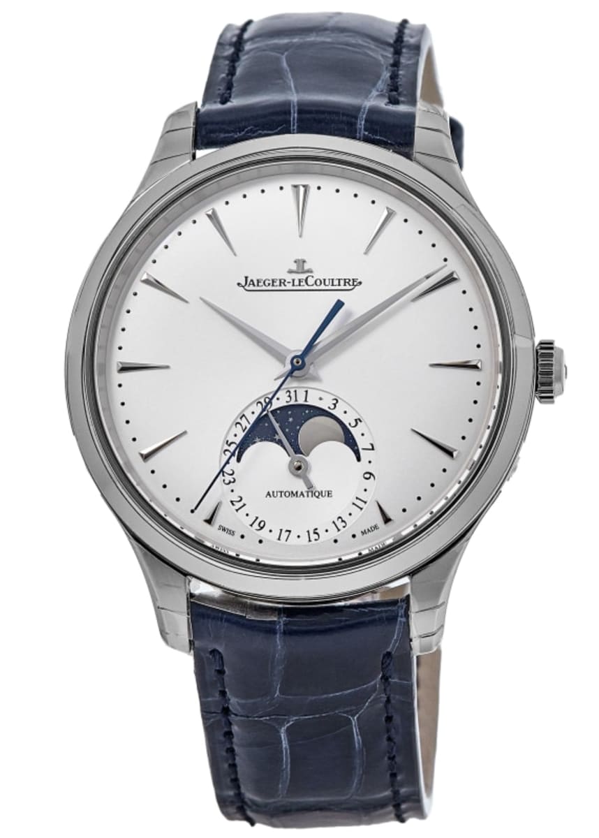 2818 Jaeger LeCoultre Master Ultra Thin Moon Silver Dial Leather Strap Men's Watch Q1248420