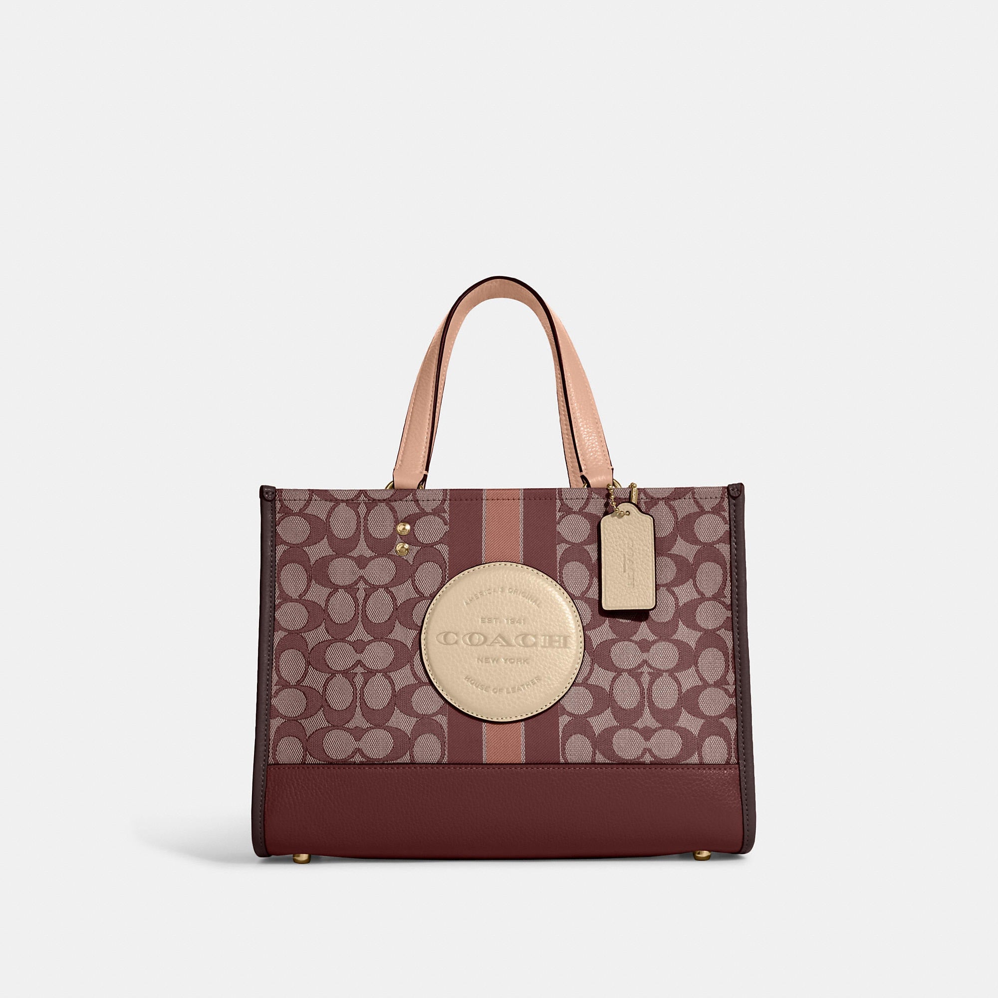 2037 Coach Outlet Dempsey Carryall In Signature Jacquard With Stripe And Coach Patch