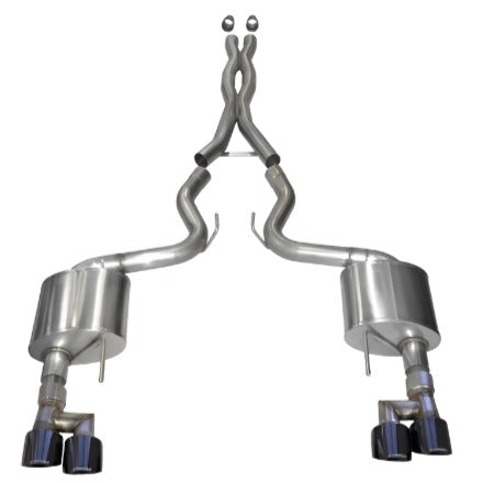 CORSA PERFORMANCE Corsa 18 19 Ford Mustang 5.0L V8 3in Sport Cat Back Dual Rear Exit w/ 4in Black PVD Pro Series Tips