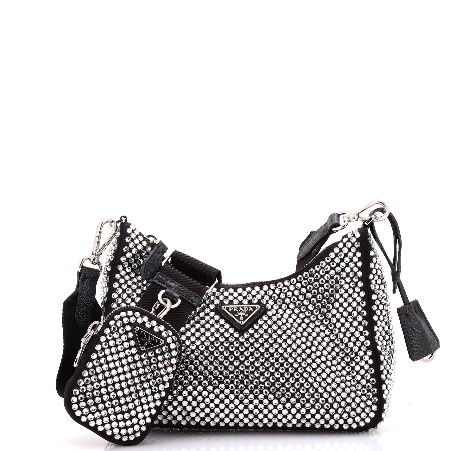 2860 Re Edition 2005 Shoulder Bag Crystal Embellished Satin Small