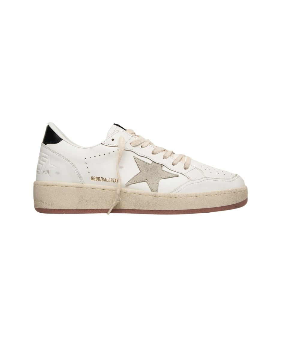 2934 Distressed Leather Sneakers With Contrasting Heel Detail