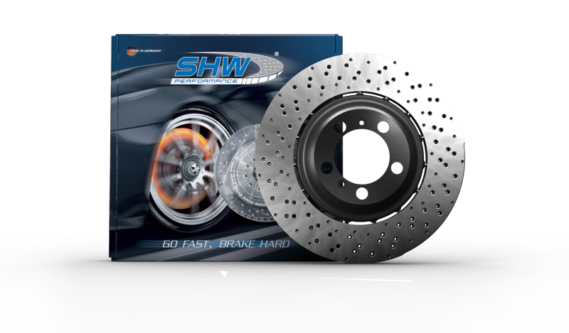 SHW PERFORMANCE SHW 18 19 Porsche 911 Carrera 4 GTS w/o Ceramics Right Frt Drill Dimp LW Brake Rotor (9P1615302)