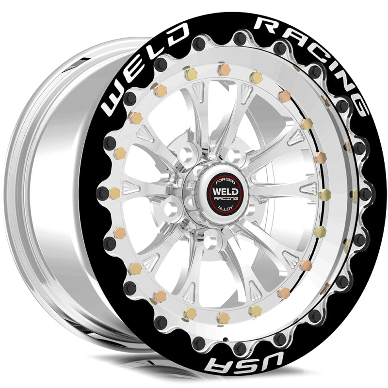 Weld Magnum III 15x10 / 5x4.75 BP / 7.5in. BS Black Wheel   Black Single Beadlock MT