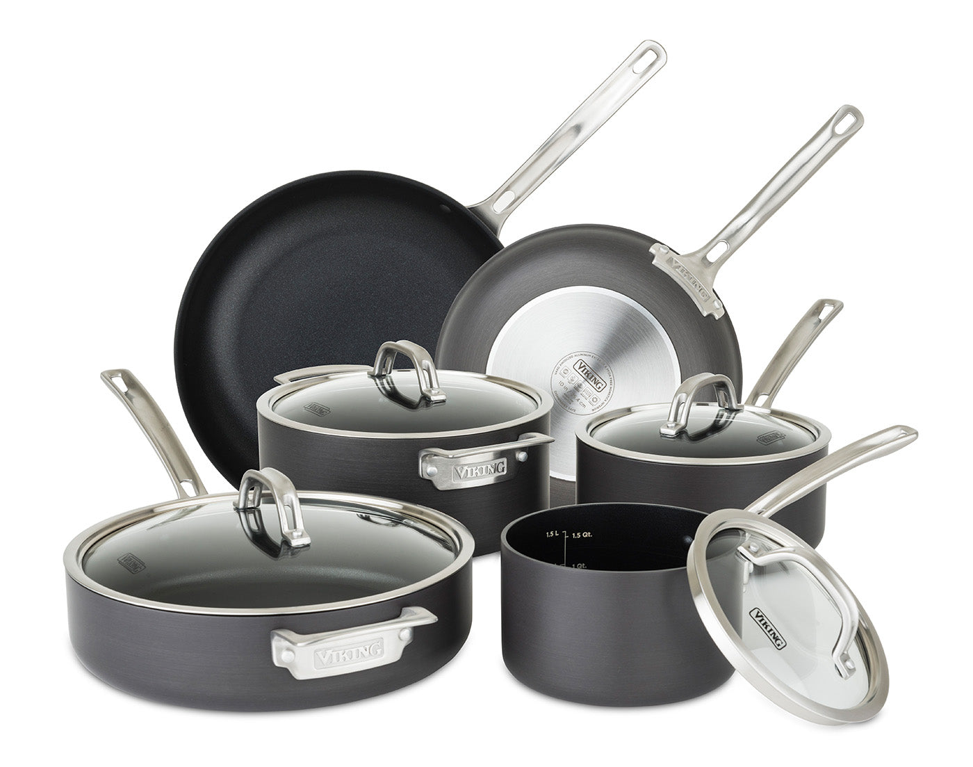 2351 Viking Hard Anodized Nonstick 10 Piece Cookware Set Black