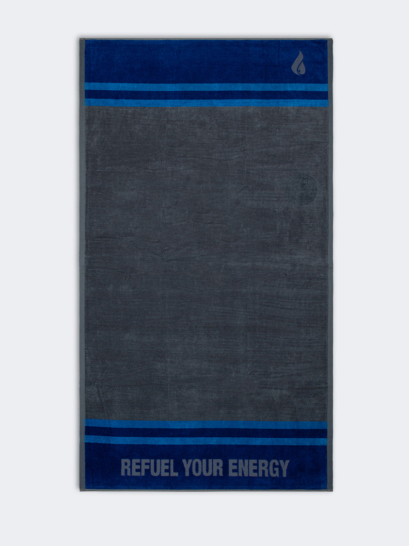 Oil And Gaz Cotton Unisex Beach Towel Grey Navy Blue