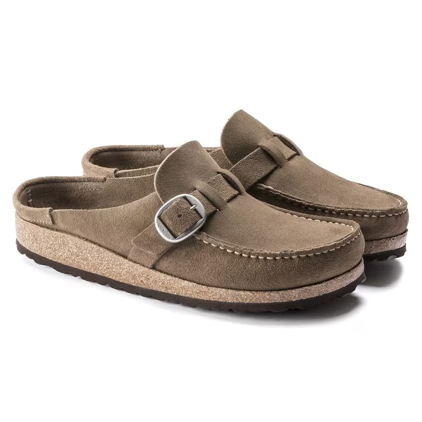 2718 Birkenstock Buckley 1019462 Clogs Unisex 7W 5M Gray Taupe Suede Shoes ZPO3590