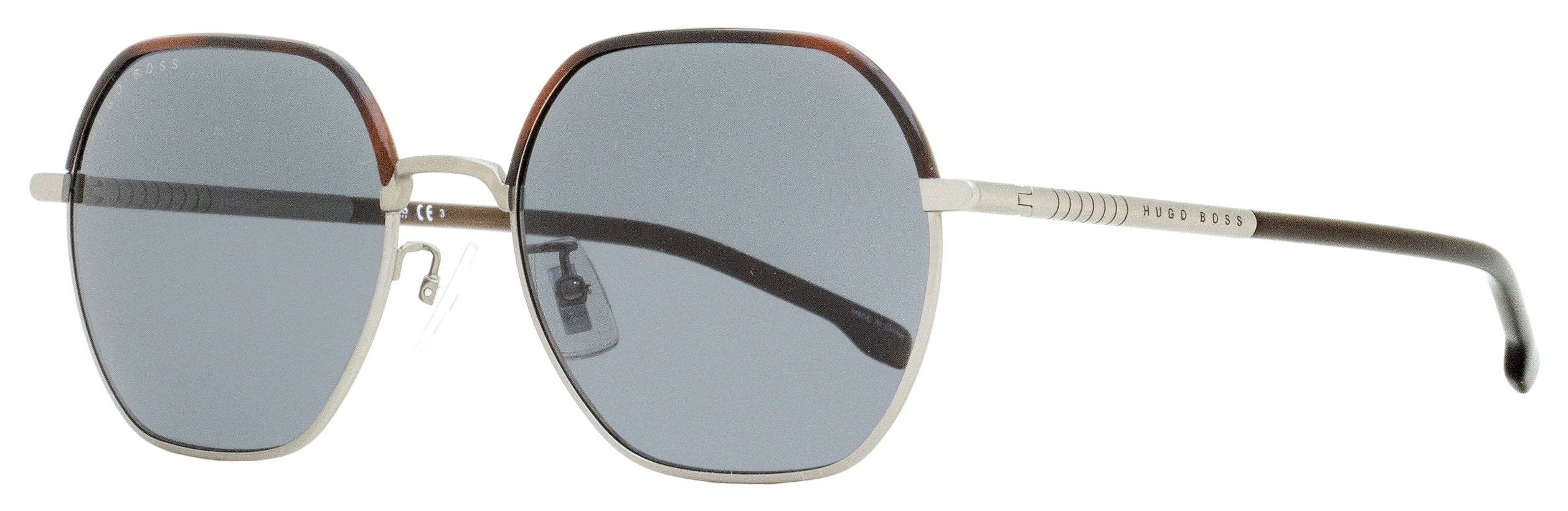 2279 Hugo Boss Men's Geometric Sunglasses B1107FS R81IR Ruthenium Brown 56mm