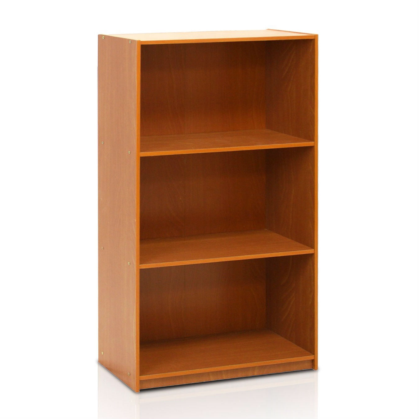 2736 Modern 3 Shelf Bookcase in Light Cherry Wood Finish