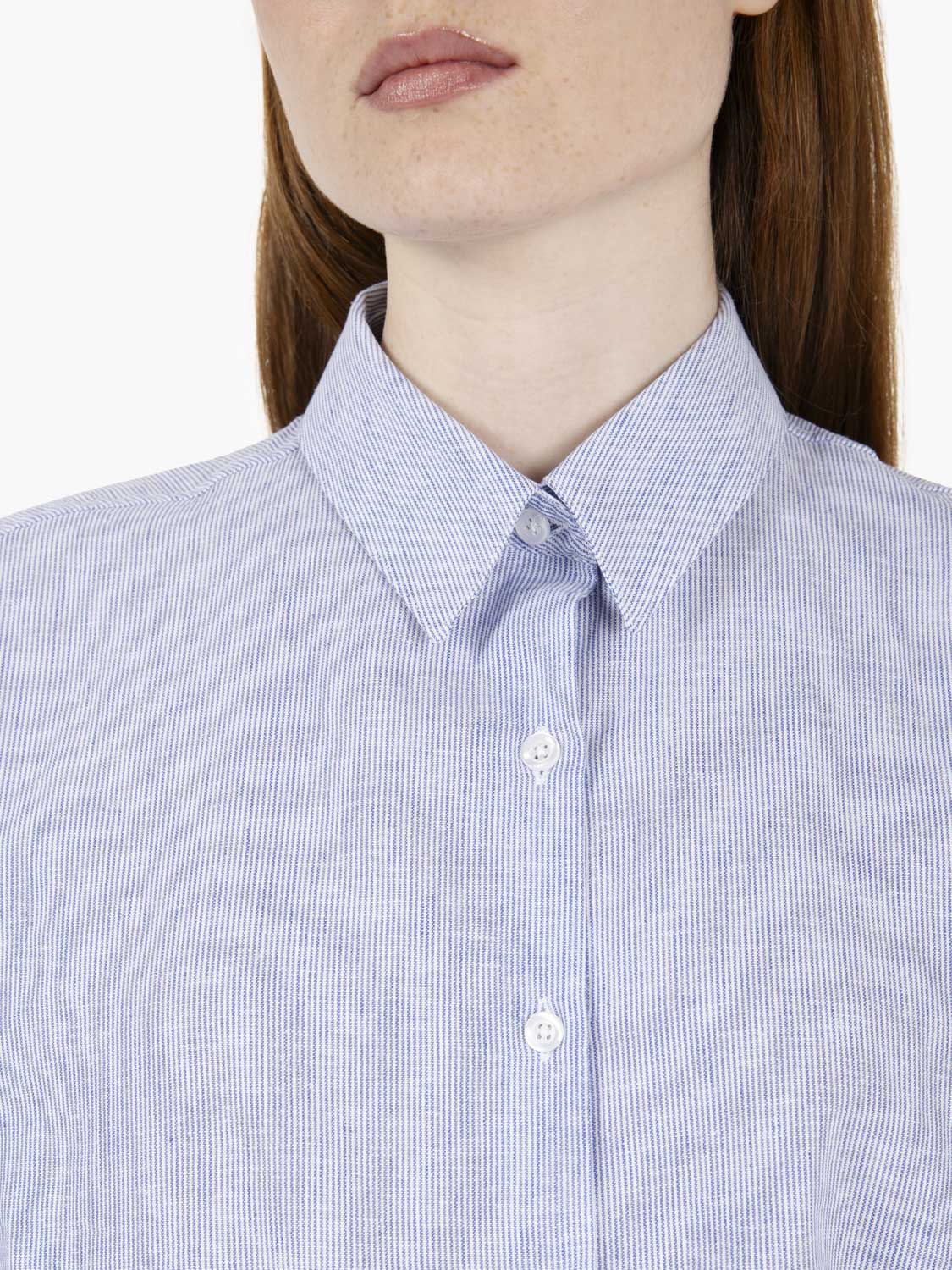 GMF Camicia Lisa scatola lino bluette