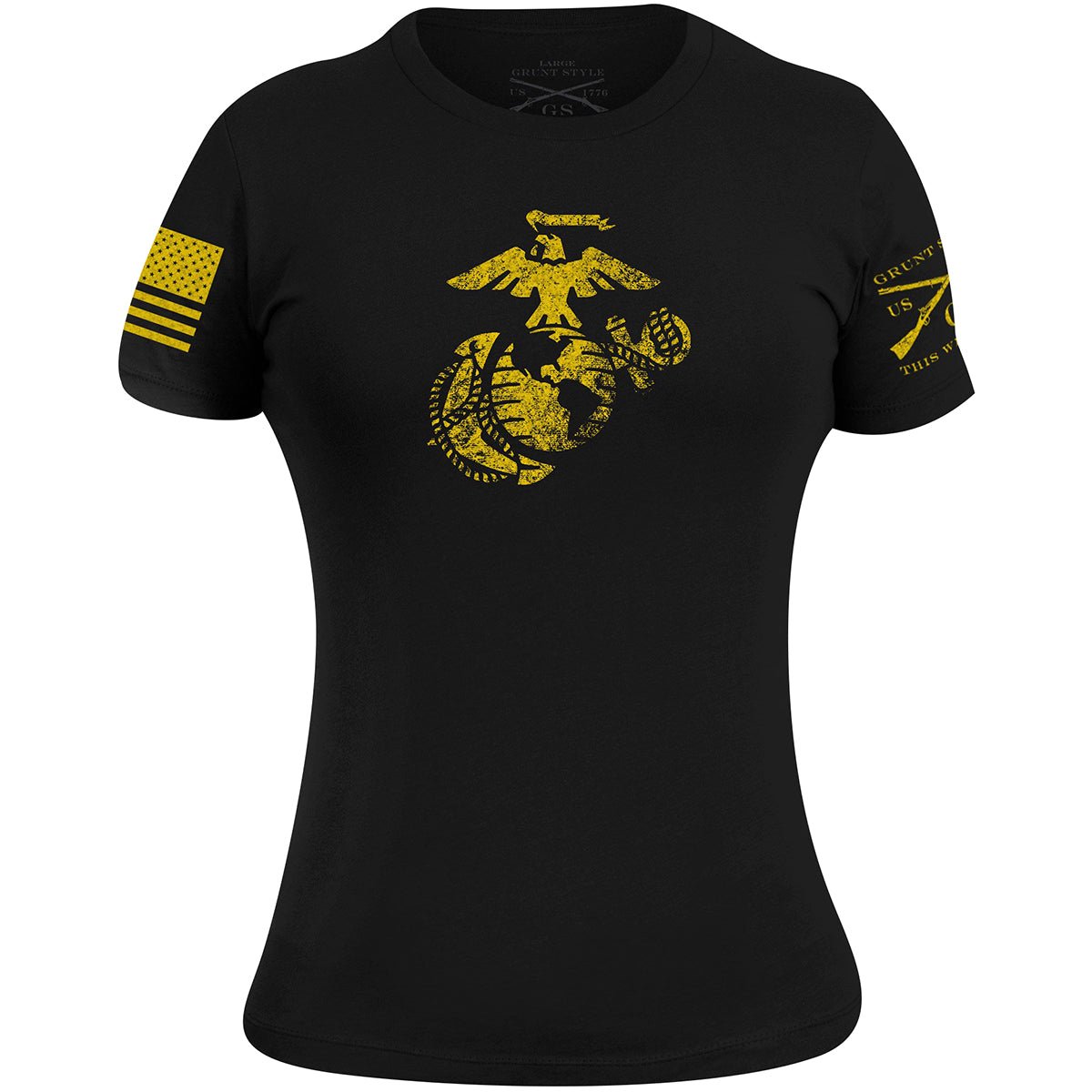 Grunt Style Women's USMC   EGA T Shirt   Black