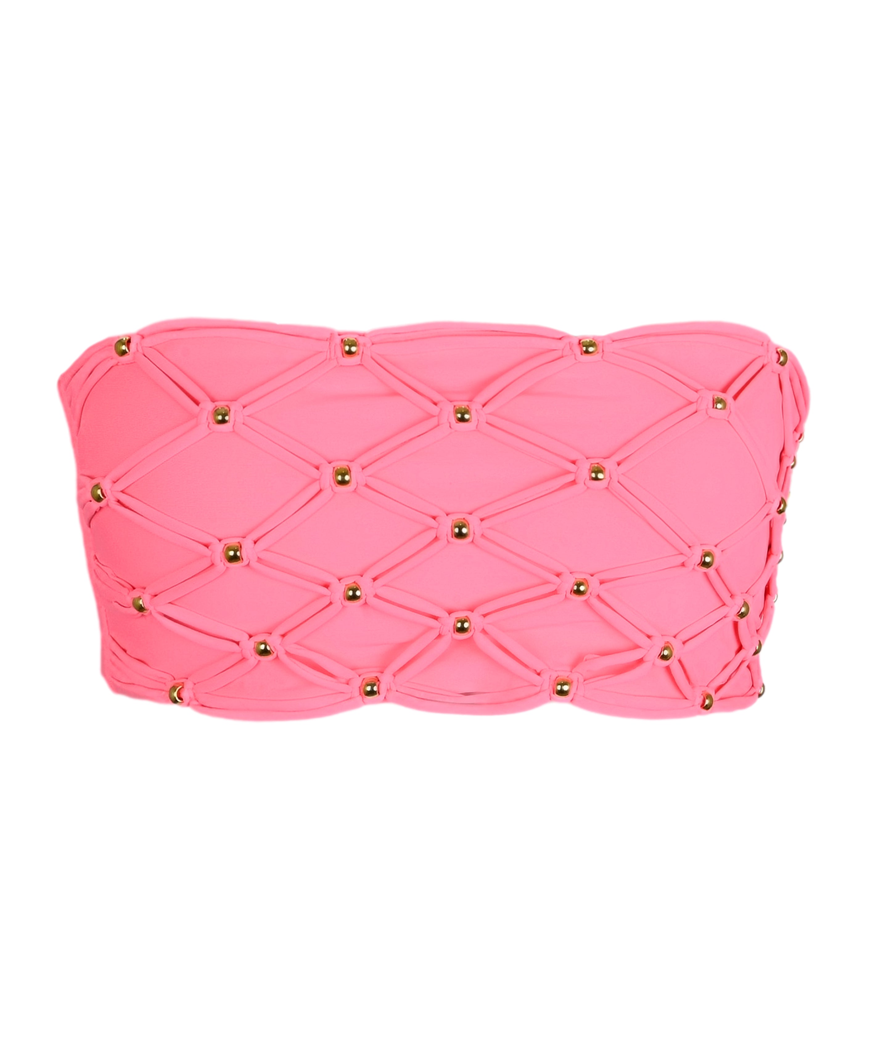PQ SWIM Beaded Brynn Bandeau Bikini Top Gelato
