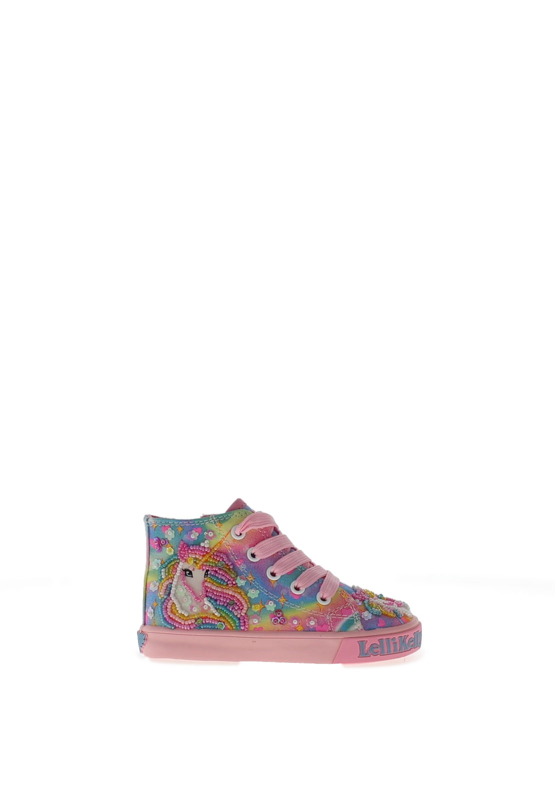 Lelli Kelly Toddler Unicorn Rainbow Canvas Hi Top Trainer  Multi