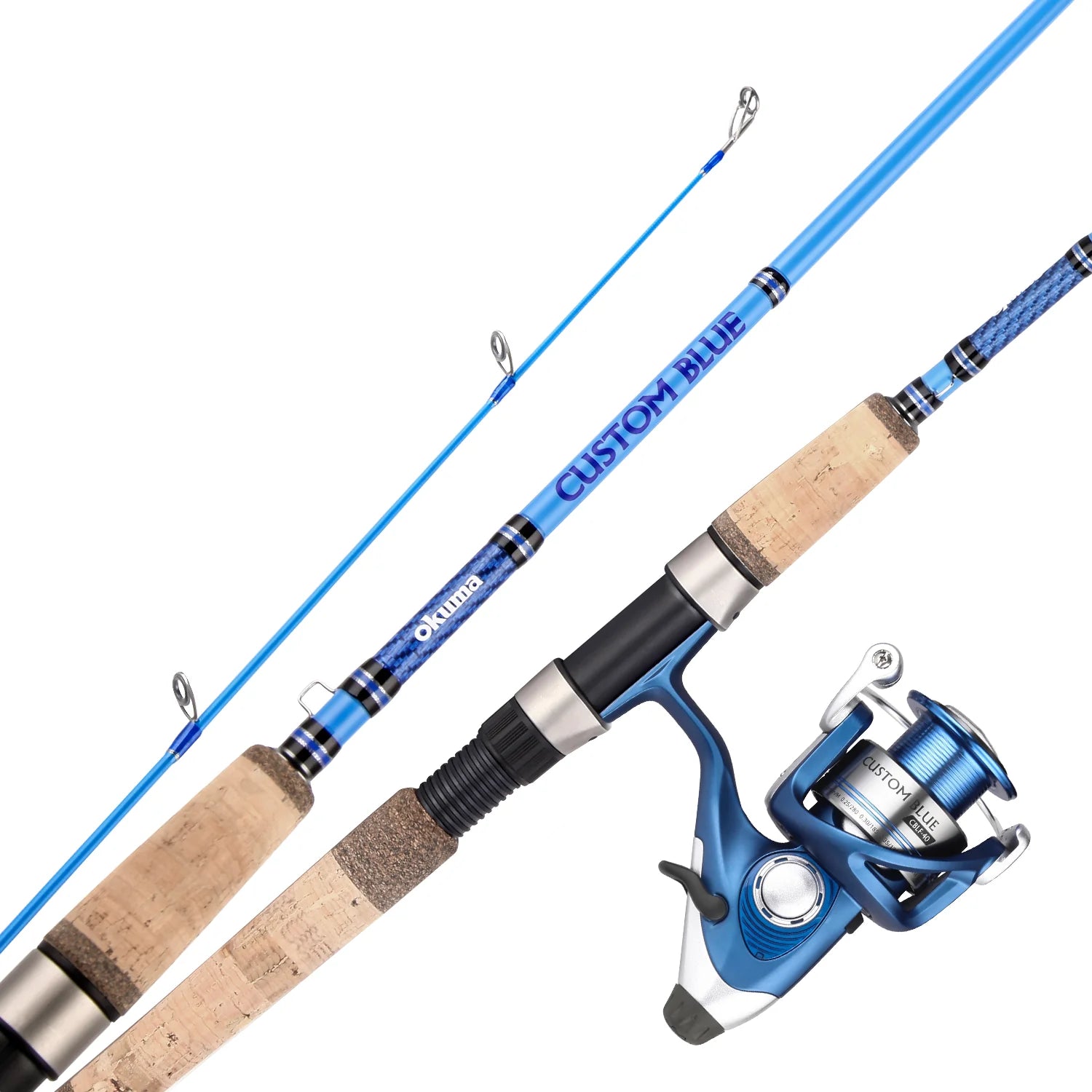 Okuma CBL S 702MH 55 Custom Blue Bait Feeder Spin Combo 7' 2pc MH Sz 55 Reel