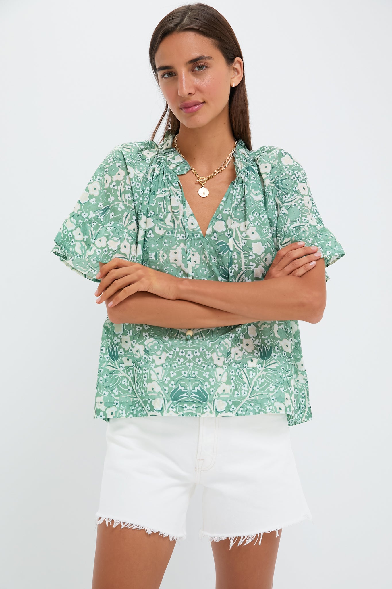 TNUCK BEACH Misty Jade Blossom Cassis Top
