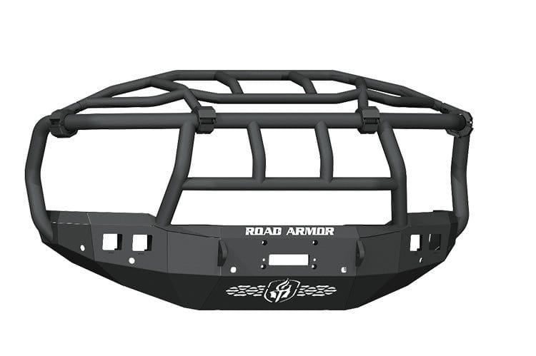Road Armor 4192F6B Dodge Ram 2500/3500 2019 2024 Stealth Front Bumper Winch Ready Titan II Guard with Intimidator