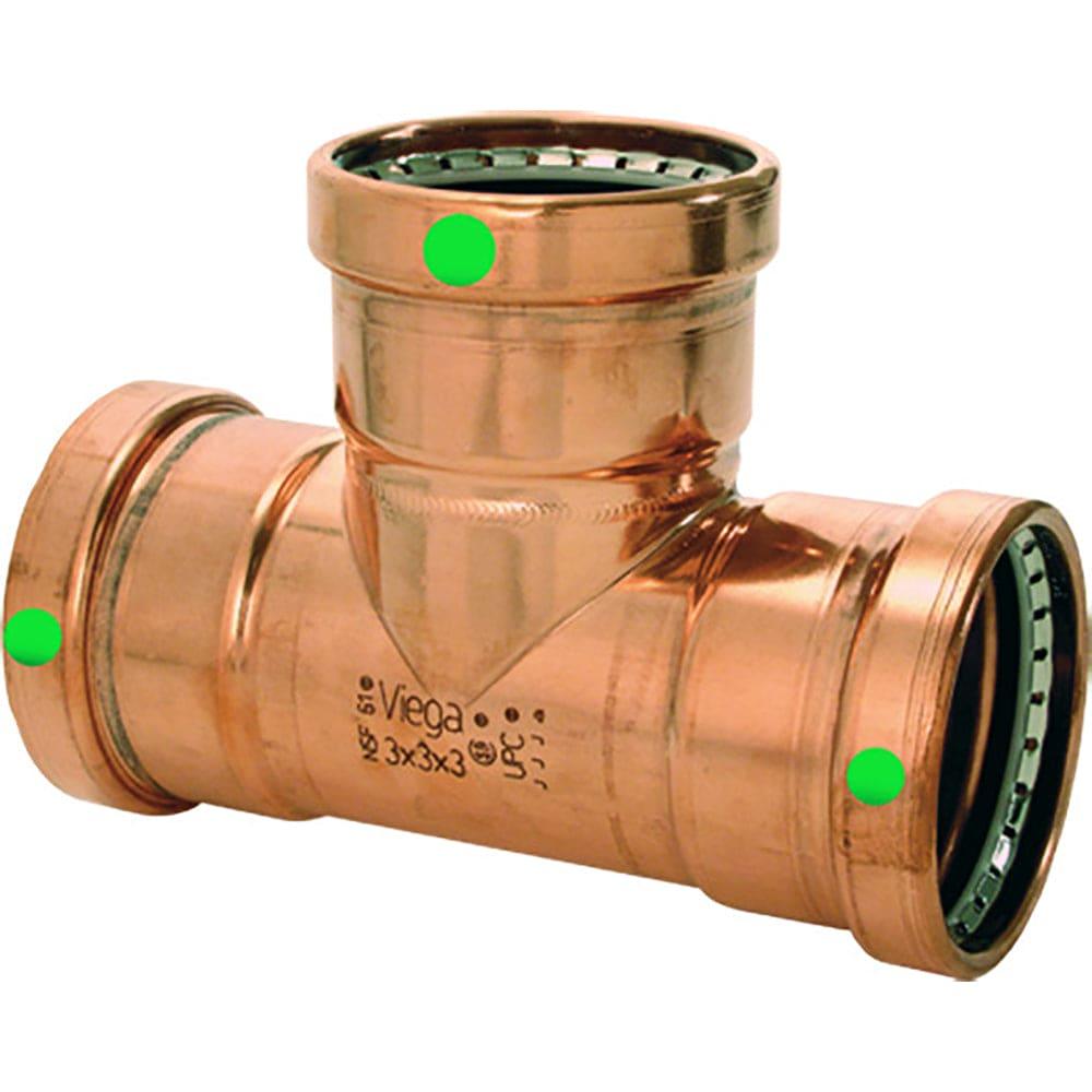 Viega ProPress 2 1/2" Copper Tee   Triple Press Connection   Smart Connect Technology [20683]