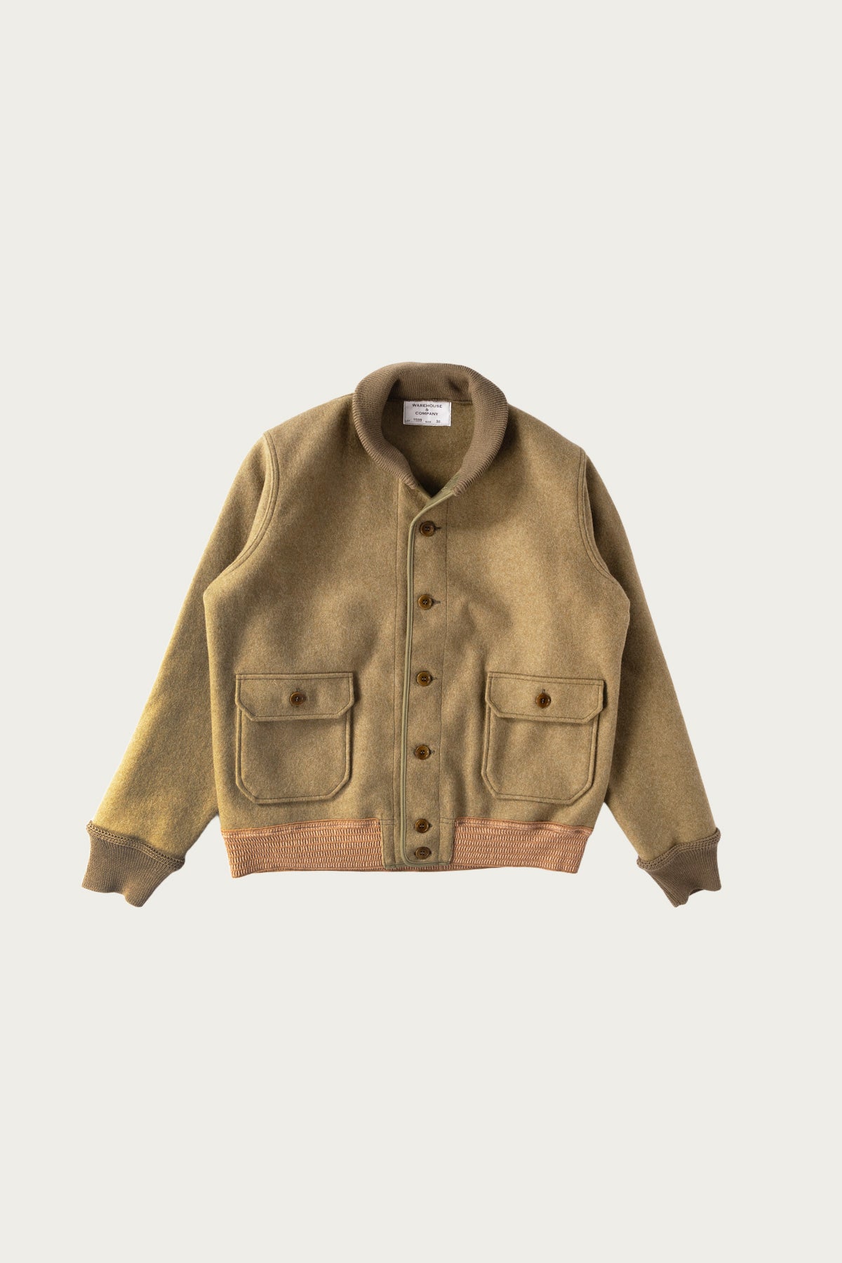 WAREHOUSE & CO. A 1 Style Wool Jacket   OD Green