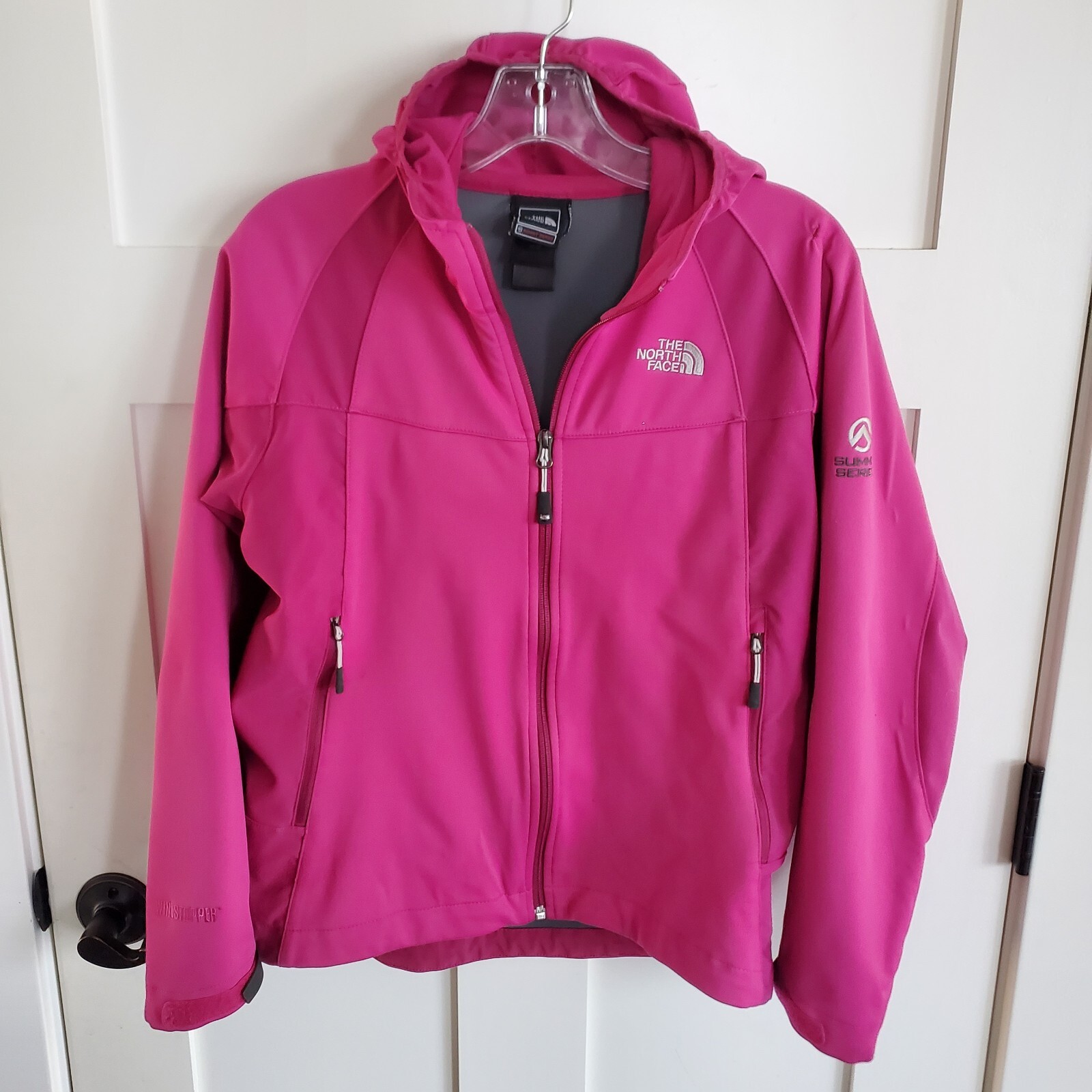 The North Face Summit Series Jacket Womens Medium Windstopper Magenta Pink *Flaw