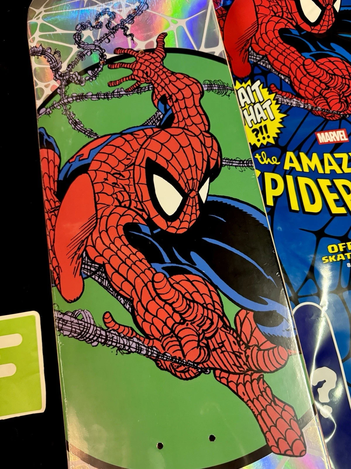 HUF FOOTWEAR RARE Amazing Spiderman 301 Holofoil HUF Skateboard Deck Pack Marvel Comics