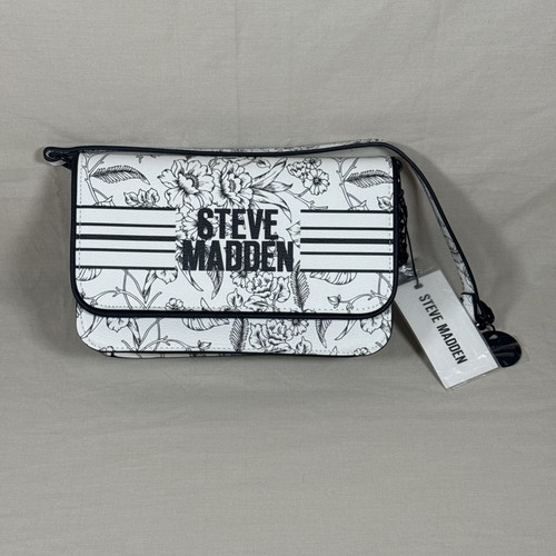 Steve Madden Dr143020 White Multi Floral BFARR Floral Logo Shoulder Bag