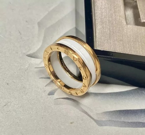 BVLGARI B. Zero1 Series Ring Rose g White ceramic ring size 7