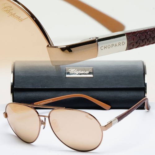 Chopard Sunglasses Titanium Glass Pilot G Brown SCH880V 668G 61mm 130225