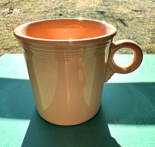 Fiesta ware:Classic Fiesta Coffee Mug Homer Laughlin HLC O Ring Handle Apricot