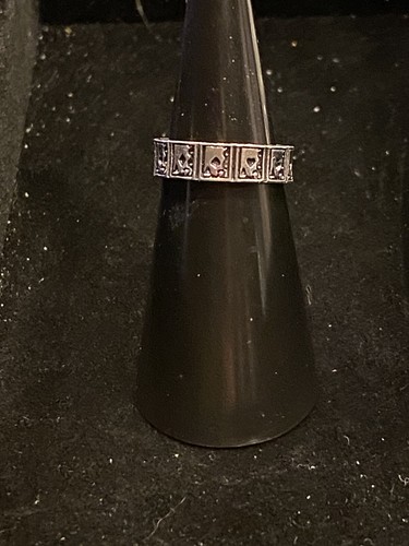 Card Players Gambling Silver Aces Ring Adjustable Size 6