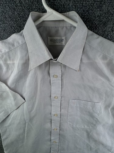 Camicia uomo Monsieur Givenchy con bottoni adulto manica corta grigia a righe taglia 100