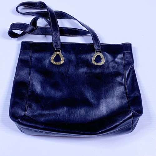 Lancel Leather Shoulder Bag Purse Black Paris 12"x12" G Hardware Zip Vintage