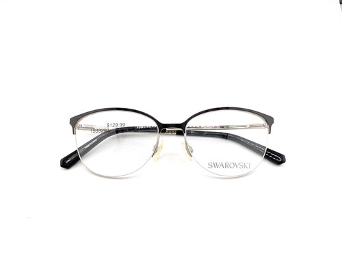 Swarovski Eyeglasses Frames Only, SK 5296 3 005, 52 16 140, Silver/Black