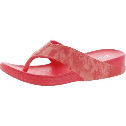 BALLIN SHOES Bzees Womens Villa Print Pink Slip On Flip Flops Shoes 10 Medium (B M) BHFO 2232