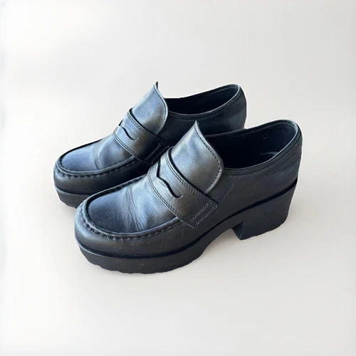 Vagabond Women’s Platform Leather Loafer Black Size 8