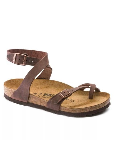 RAYE Birkenstock Yara Habana Leather Sandal for Women   Brown