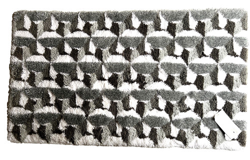 ABYSS & HABIDECOR Regal Mini Bath Rug Cotton 16"X 28" Portugal $295 Silver Multi