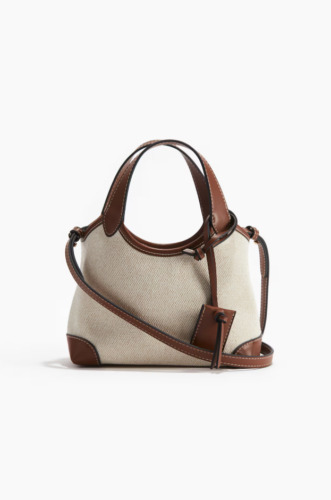 H&M Linen Blend Crossbody Bag (Cream Brown)
