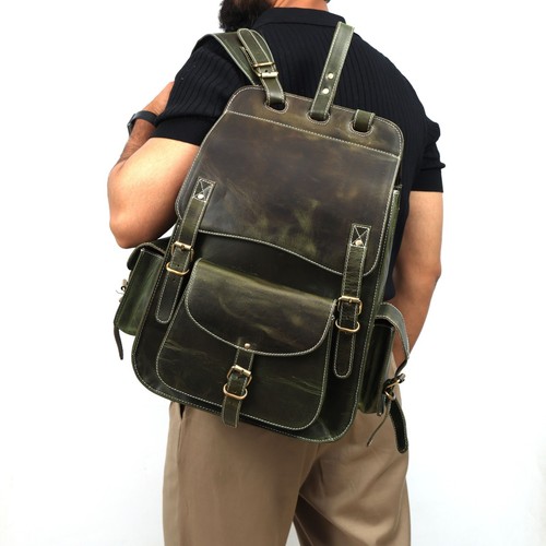 MAHI LEATHER S2M Genuine Leather Backpack Business Travel bag