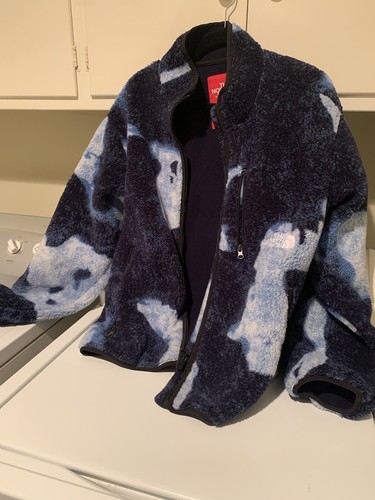 SUPREME x TNF THE NORTH FACE FLEECE JACKET BLEACHED DENIM LARGE (FW21)