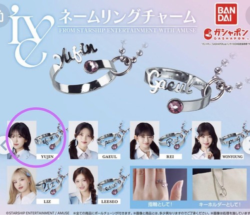 Capsule Toy IVE FROM STARSHIP ENTERTAINMENT WITH AMUSE Name Ring YUJIN Charm 96